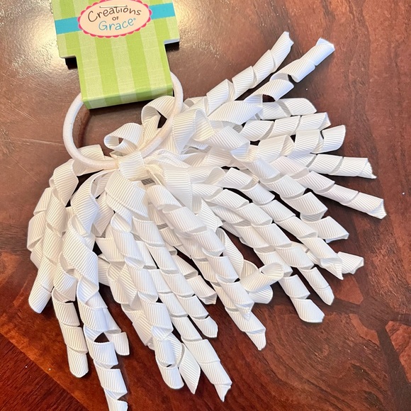 Creations of Grace Girl’s Curly Ribbon Hair Accessory/Ponytail Holder - Picture 2 of 4